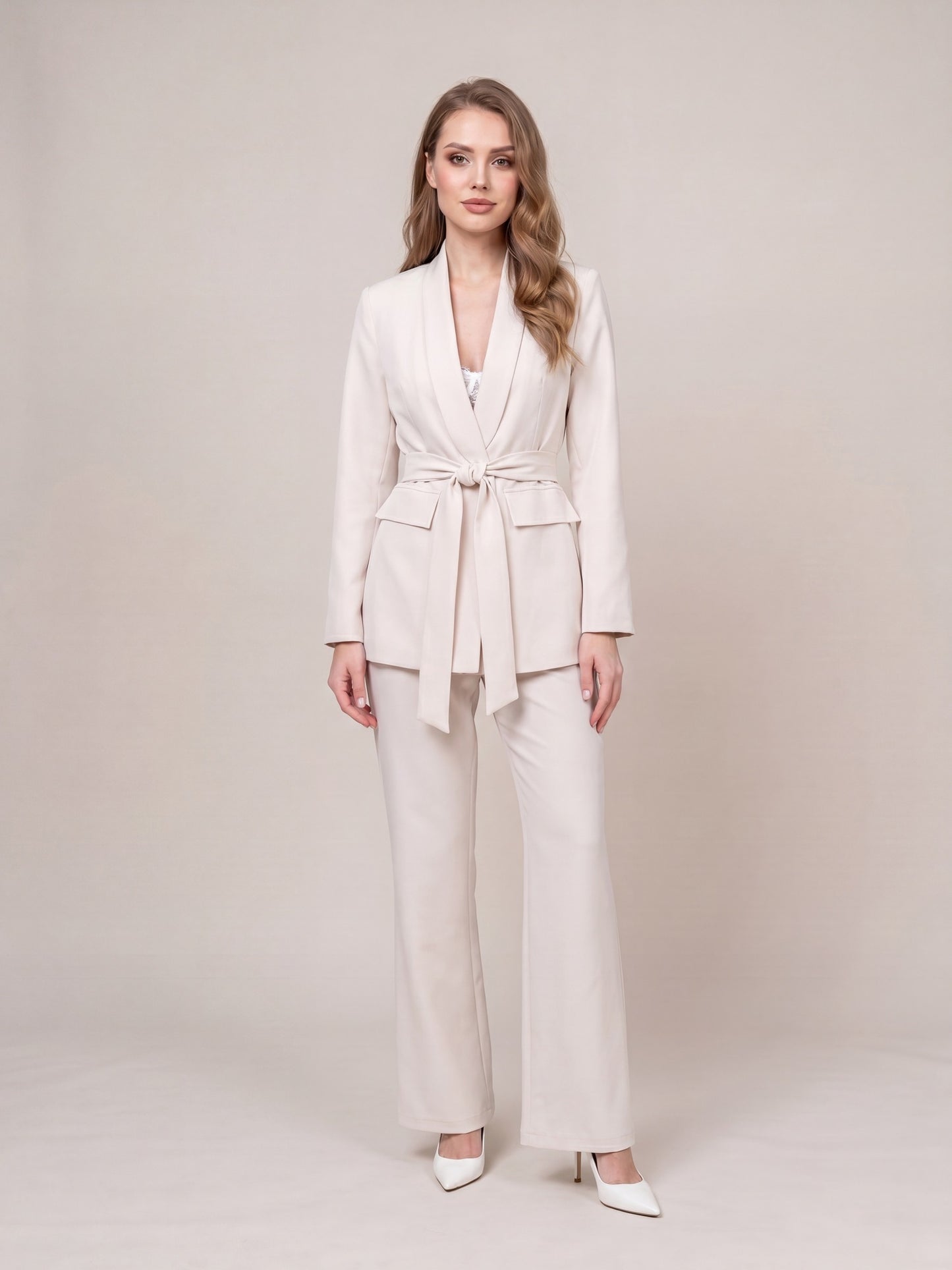 Elegancki komplet damski Vittoria beżowy